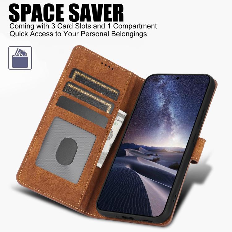 For iPhone Air Fantasy Skin-feel Calfskin Texture Leather Phone Case(Brown) - iPhone Air Cases by buy2fix | Online Shopping UK | buy2fix