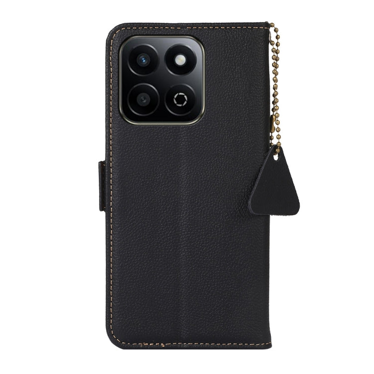 For Honor Play 60 Plus / 200 Smart Side-Magnetic TJ Genuine Leather RFID Phone Case(Black) - Honor Cases by buy2fix | Online Shopping UK | buy2fix