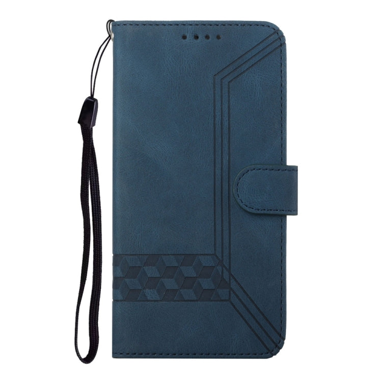 For Samsung Galaxy S25 Ultra 5G Cubic Skin Feel Flip Leather Phone Case(Blue) by buy2fix