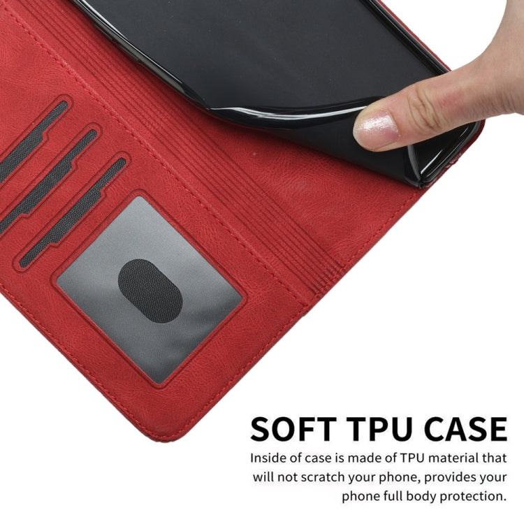 For Samsung Galaxy S25 Ultra 5G Cubic Skin Feel Flip Leather Phone Case(Red) by buy2fix