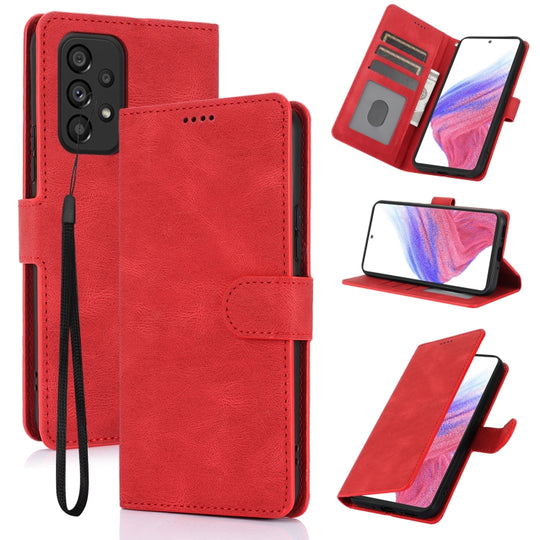 For Samsung Galaxy A33 5G Fantasy Skin-feel Calfskin Texture Leather Phone Case(Red)