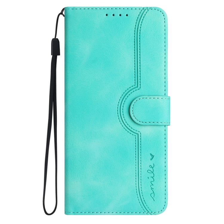 For Samsung Galaxy S25 5G Heart Pattern Skin Feel Leather Phone Case(Light Blue) - Galaxy S25 5G Cases by buy2fix | Online Shopping UK | buy2fix