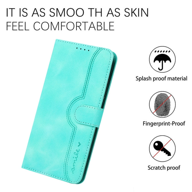 For Samsung Galaxy S25 Ultra 5G Heart Pattern Skin Feel Leather Phone Case(Light Blue) - Galaxy S25 Ultra 5G Cases by buy2fix | Online Shopping UK | buy2fix