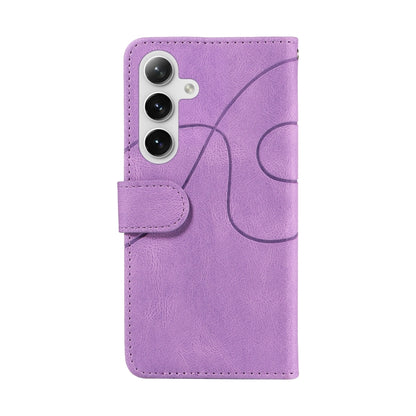 For Samsung Galaxy S25 / S24 5G Dual-color Splicing Flip Leather Phone Case(Purple) by buy2fix