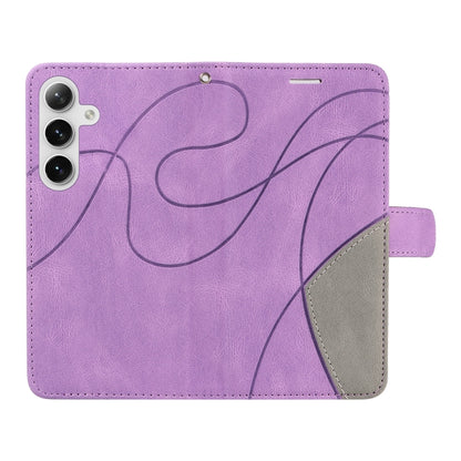 For Samsung Galaxy S25 / S24 5G Dual-color Splicing Flip Leather Phone Case(Purple) by buy2fix