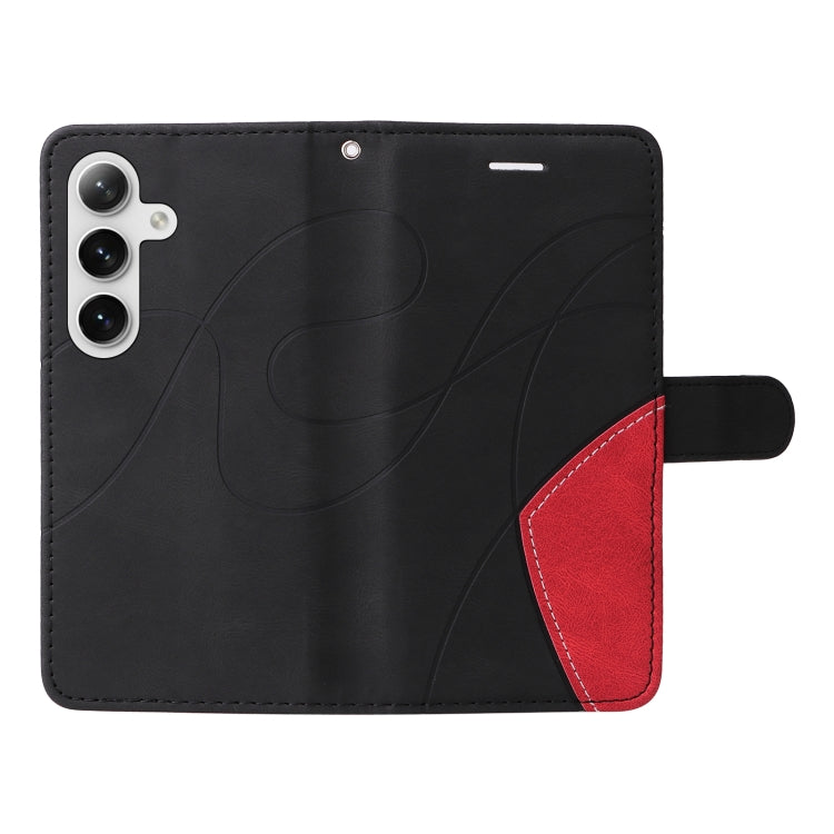 For Samsung Galaxy S25+ / S24+ 5G Dual-color Splicing Flip Leather Phone Case(Black) by buy2fix