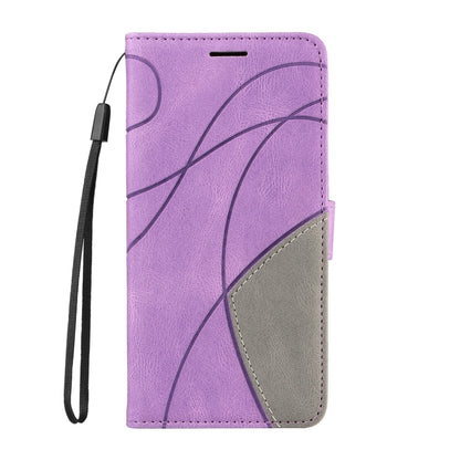 For Samsung Galaxy S25+ / S24+ 5G Dual-color Splicing Flip Leather Phone Case(Purple) - Galaxy S25+ 5G Cases by buy2fix | Online Shopping UK | buy2fix