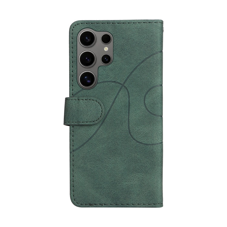 For Samsung Galaxy S25 Ultra 5G Dual-color Splicing Flip Leather Phone Case(Green) by buy2fix