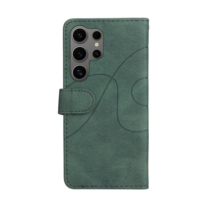 For Samsung Galaxy S25 Ultra 5G Dual-color Splicing Flip Leather Phone Case(Green) by buy2fix