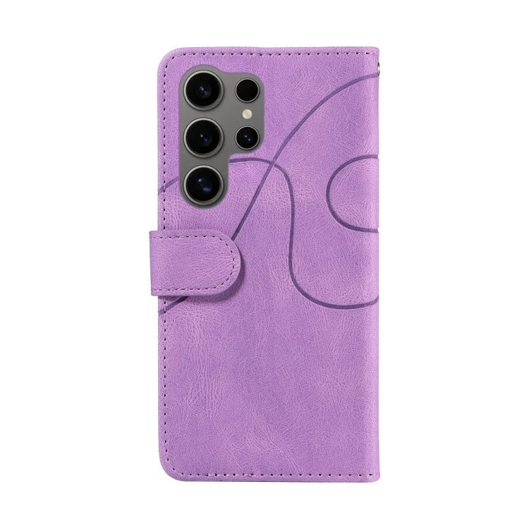 For Samsung Galaxy S25 Ultra 5G Dual-color Splicing Flip Leather Phone Case(Purple) - Galaxy S25 Ultra 5G Cases by buy2fix | Online Shopping UK | buy2fix