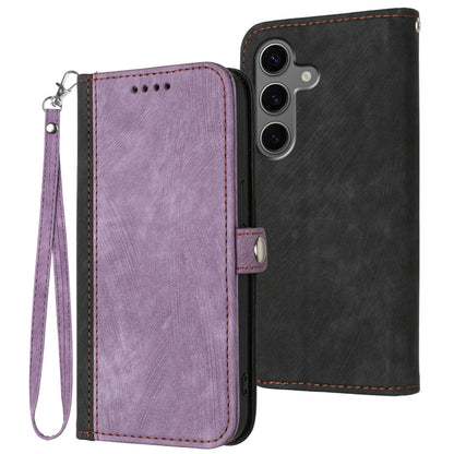 For Samsung Galaxy S25+ 5G Side Buckle Double Fold Hand Strap Leather Phone Case(Purple) by buy2fix