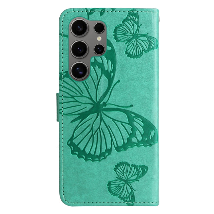 For Samsung Galaxy S25 Ultra 5G 3D Butterfly Embossed Pattern Flip Leather Phone Case(Green) by buy2fix