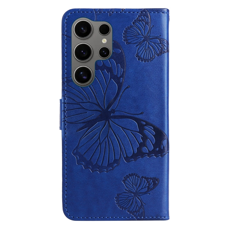 For Samsung Galaxy S25 Ultra 5G 3D Butterfly Embossed Pattern Flip Leather Phone Case(Blue) - Galaxy S25 Ultra 5G Cases by buy2fix | Online Shopping UK | buy2fix