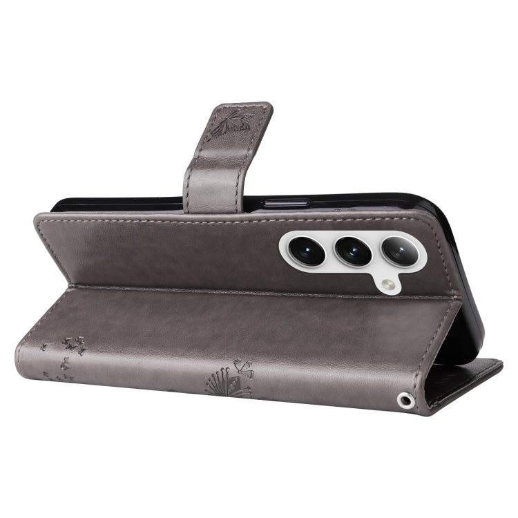 For Samsung Galaxy S25+ / S24+ 5G Tree & Cat Embossed Pattern Flip Leather Phone Case(Grey) by buy2fix