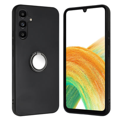 For Samsung Galaxy S25+ 5G Matte Ring Holder TPU Phone Case(Black) by buy2fix