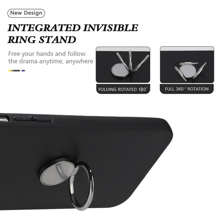 For Samsung Galaxy S25+ 5G Matte Ring Holder TPU Phone Case(Black) by buy2fix
