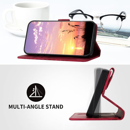 For Samsung Galaxy S25 5G Elephant Head Embossed Phone Leather Case with Lanyard(Rose Red) by buy2fix
