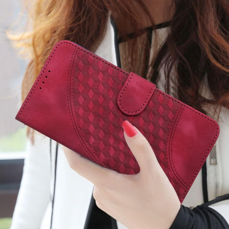 For Samsung Galaxy S25 5G Elephant Head Embossed Phone Leather Case with Lanyard(Rose Red) by buy2fix