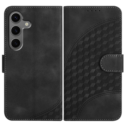 For Samsung Galaxy S25+ 5G YX0060 Elephant Head Embossed Phone Leather Case with Lanyard(Black) - Galaxy S25+ 5G Cases by buy2fix | Online Shopping UK | buy2fix