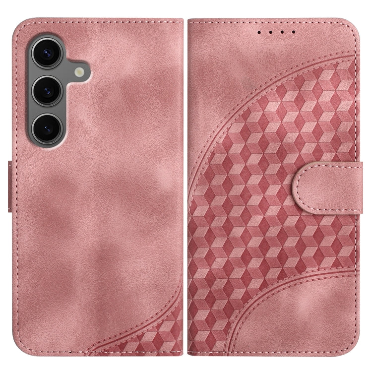 For Samsung Galaxy S25+ 5G Elephant Head Embossed Phone Leather Case with Lanyard(Pink) by buy2fix