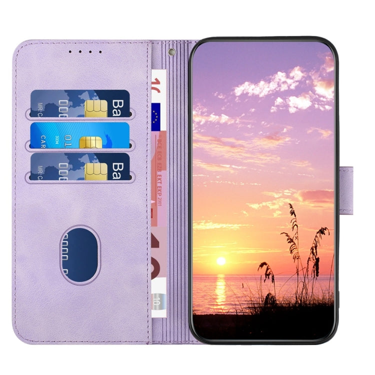 For Samsung Galaxy S25 Ultra 5G Elephant Head Embossed Phone Leather Case with Lanyard(Light Purple) by buy2fix
