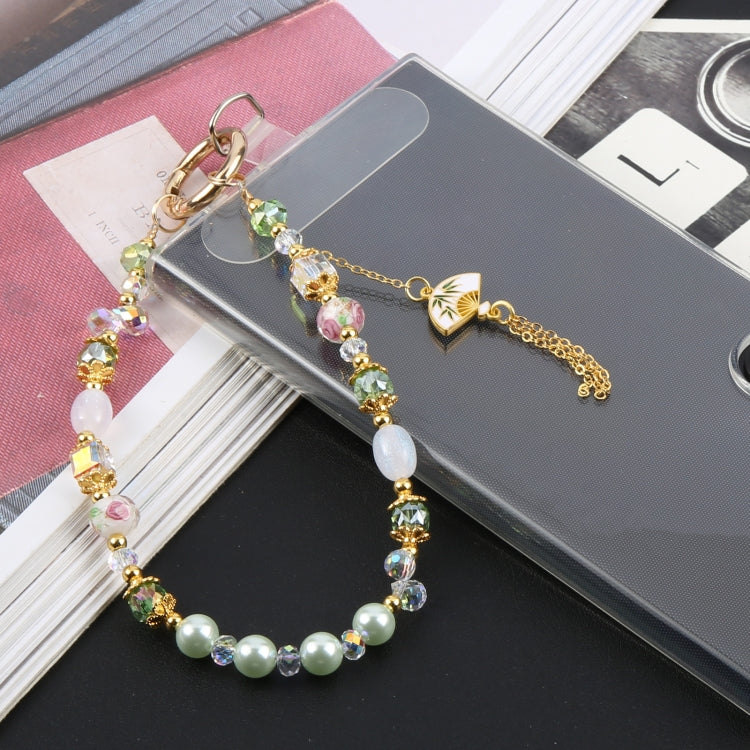 Mobile Phone Anti-lost Hand-fan Bead Chain Short Lanyard(Green) - Lanyards & Wrist Straps by buy2fix | Online Shopping UK | buy2fix