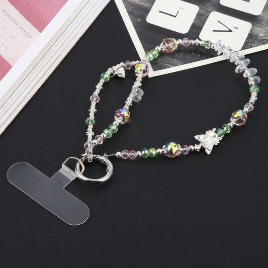 Mobile Phone Anti-lost Pink Green Bead Chain Short Lanyard(Butterfly) - Lanyards & Wrist Straps by buy2fix | Online Shopping UK | buy2fix