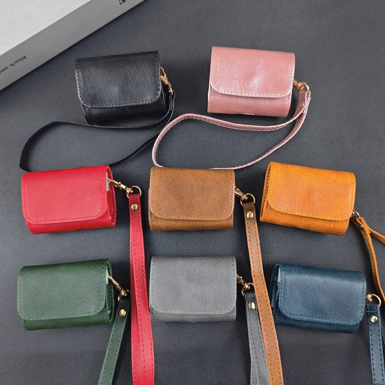 For AirPods 1 / 2 Cowhide Texture PU Headset Shockproof Case(Coffee) by buy2fix