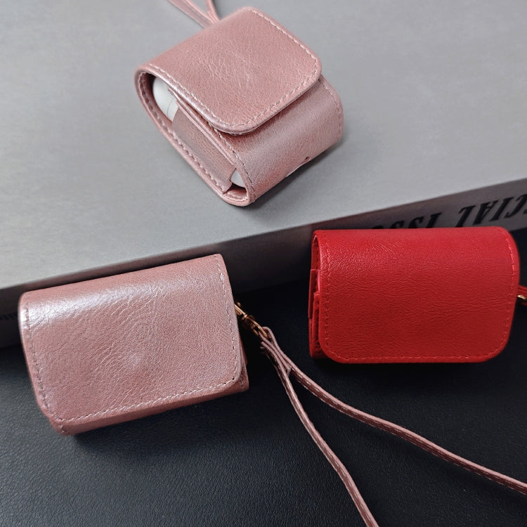 For AirPods 1 / 2 Cowhide Texture PU Headset Shockproof Case(Coffee) by buy2fix