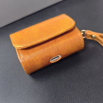 For AirPods 1 / 2 Cowhide Texture PU Headset Shockproof Case(Coffee) by buy2fix