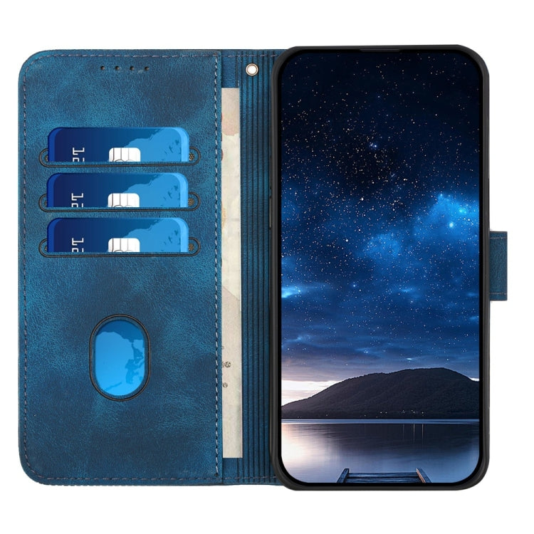 For Samsung Galaxy S25 5G Grid Butterfly Embossed Pattern Leather Phone Case with Lanyard(Dark Blue) by buy2fix