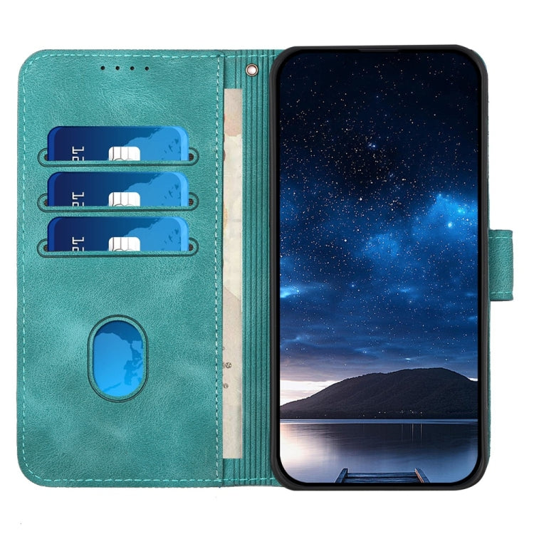 For Samsung Galaxy S25+ 5G Grid Butterfly Embossed Pattern Leather Phone Case with Lanyard(Light Blue) by buy2fix