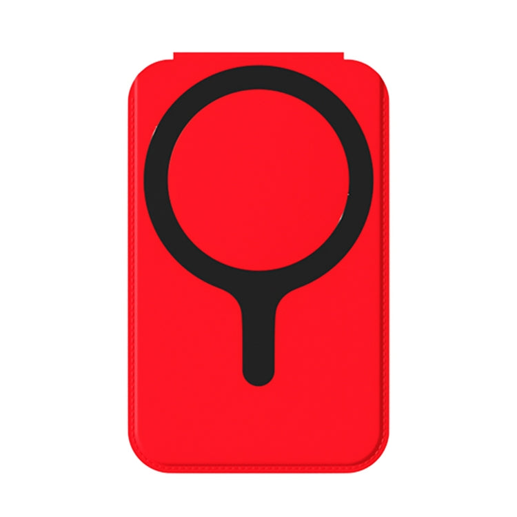 Magnetic Card Bag Phone Desktop Holder with Mirror(Red) - Others Accessories by buy2fix | Online Shopping UK | buy2fix