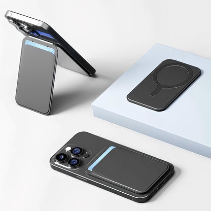 Magnetic Card Bag Phone Desktop Holder with Mirror(Dark Blue) - Others Accessories by buy2fix | Online Shopping UK | buy2fix