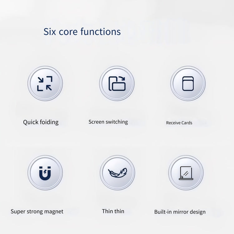 Magnetic Card Bag Phone Desktop Holder with Mirror(Dark Blue) - Others Accessories by buy2fix | Online Shopping UK | buy2fix