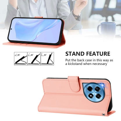 For OnePlus 12 5G Global Skin Feel Solid Color Leather Phone Case with Lanyard(Pink) by buy2fix