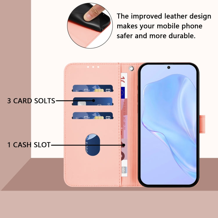 For OnePlus 12 5G Global Skin Feel Solid Color Leather Phone Case with Lanyard(Pink) by buy2fix