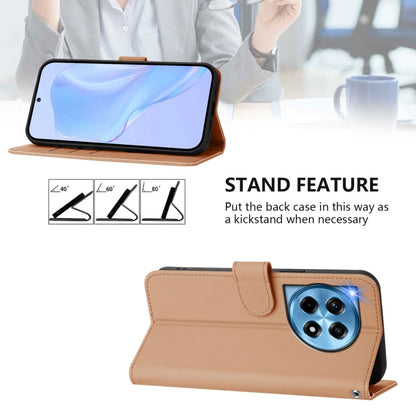 For OnePlus 12 5G Global Skin Feel Solid Color Leather Phone Case with Lanyard(Nude) by buy2fix