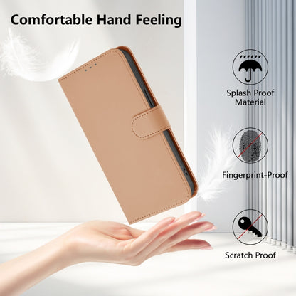 For OnePlus 12 5G Global Skin Feel Solid Color Leather Phone Case with Lanyard(Nude) by buy2fix