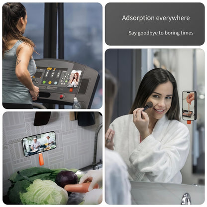 Suction Cup Magnetic Silicone Band Phone Holder(Pink) - Hand-Sticking Bracket by buy2fix | Online Shopping UK | buy2fix