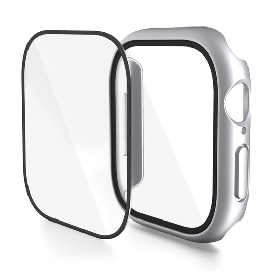 For Apple Watch Series 10 / 11 42mm PC Integrated Tempered Film Watch Case(Bright Silver)
