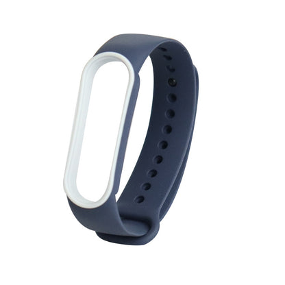 For Xiaomi Mi Band 5 Two-color TPE Watch Band(Blue+White) - Watch Bands by buy2fix | Online Shopping UK | buy2fix
