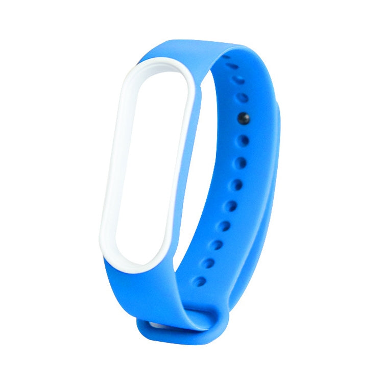 For Xiaomi Mi Band 5 Two-color TPE Watch Band(Light Blue+White) by buy2fix