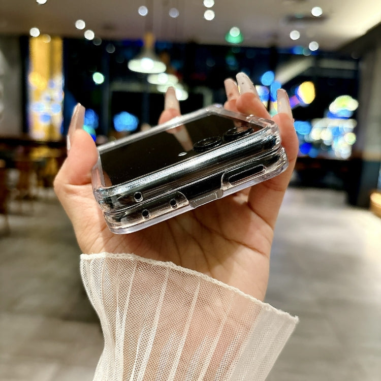 For Motorola Razr 50 Ultra Three-piece Set Pearlescent Shell Texture Phone Case(Red) by buy2fix