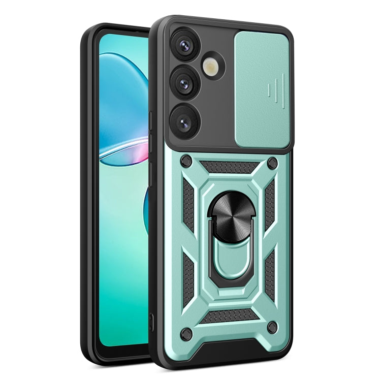 For Samsung Galaxy S25+ 5G Sliding Camera Cover Design TPU+PC Phone Case(Green) by buy2fix