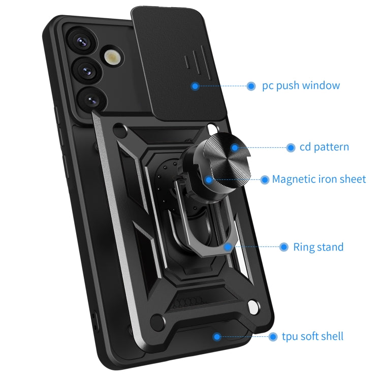 For Samsung Galaxy S25+ 5G Sliding Camera Cover Design TPU+PC Phone Case(Green) by buy2fix