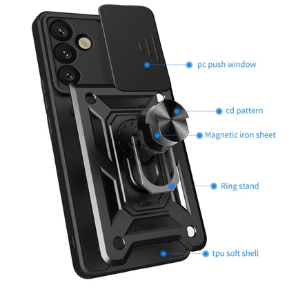 For Samsung Galaxy S25+ 5G Sliding Camera Cover Design TPU+PC Phone Case(Green) by buy2fix