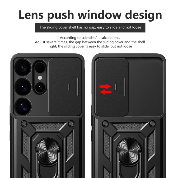 For Samsung Galaxy S25 Ultra 5G Sliding Camera Cover Design TPU+PC Phone Case(Black) - Galaxy S25 Ultra 5G Cases by buy2fix | Online Shopping UK | buy2fix