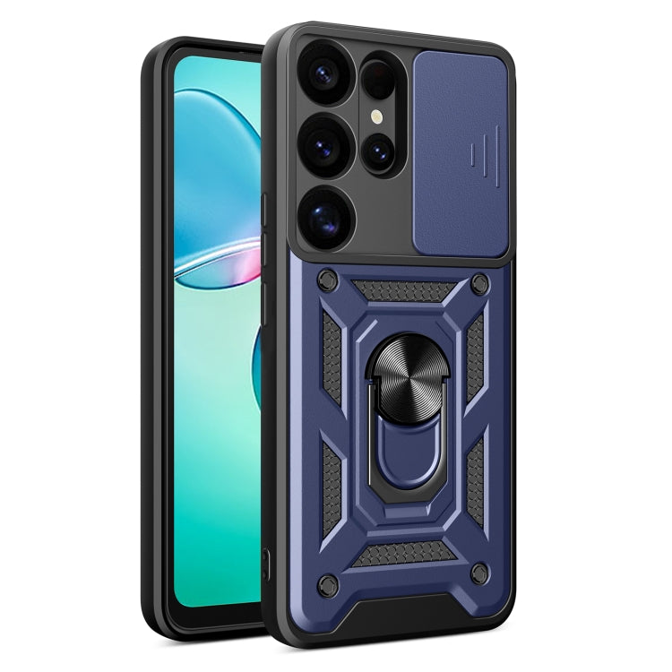 For Samsung Galaxy S25 Ultra 5G Sliding Camera Cover Design TPU+PC Phone Case(Blue) by buy2fix