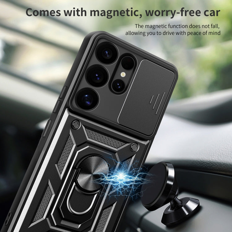 For Samsung Galaxy S25 Ultra 5G Sliding Camera Cover Design TPU+PC Phone Case(Blue) by buy2fix